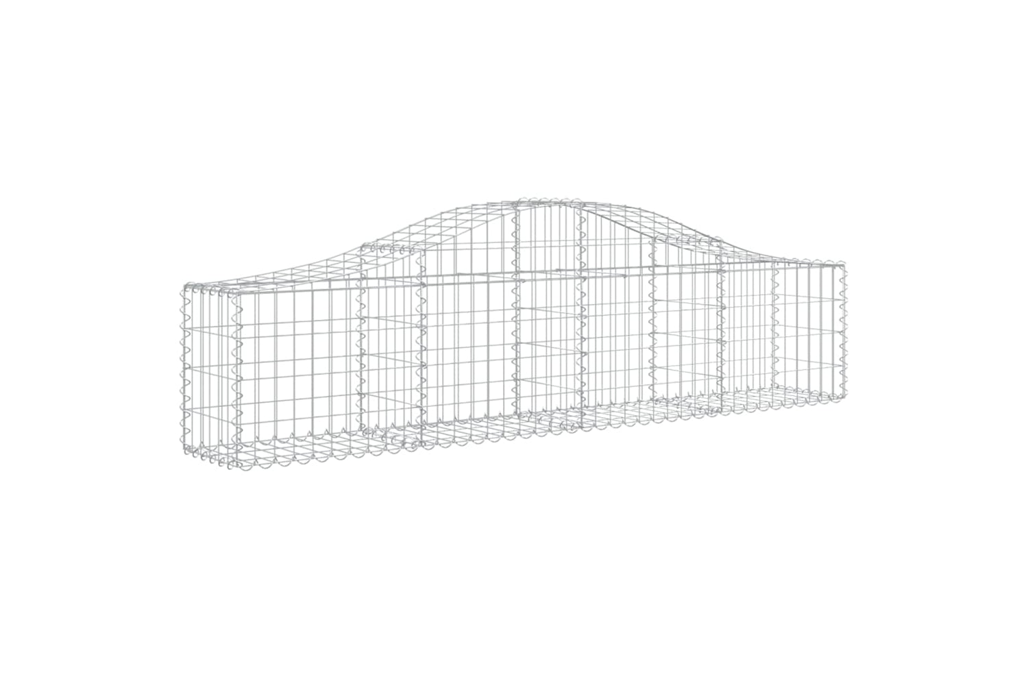 vidaXL 3145370 Arched Gabion Baskets 5 Pcs 200x30x40/60cm Galvanised Iron-2