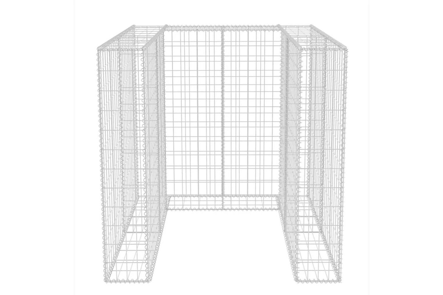 vidaXL 142558 Gabion Single Wheelie Bin Surround Steel 110x100x120cm-6