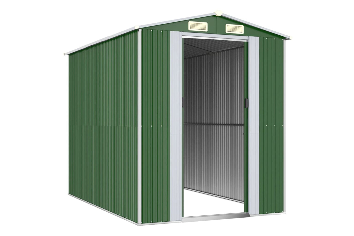 vidaXL 3147428 Garden Shed Green 192x274x223cm Galvanised Steel-2
