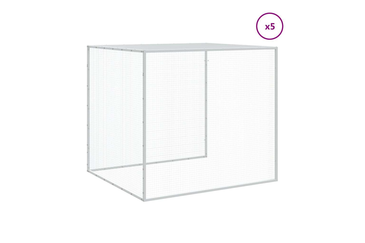 vidaXL 3189041 Chicken Cage With Roof Anthracite 603x98x90cm Galvanised Steel-6