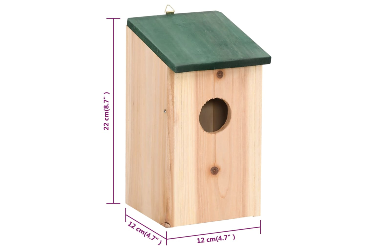 vidaXL 276006 Bird Houses 8 Pcs Wood 12x12x22cm-8