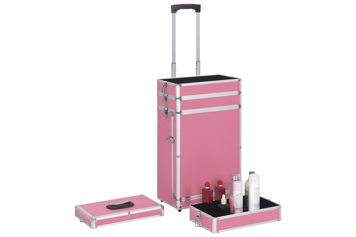 vidaXL 91813 Make-up Trolley Aluminium Pink-6