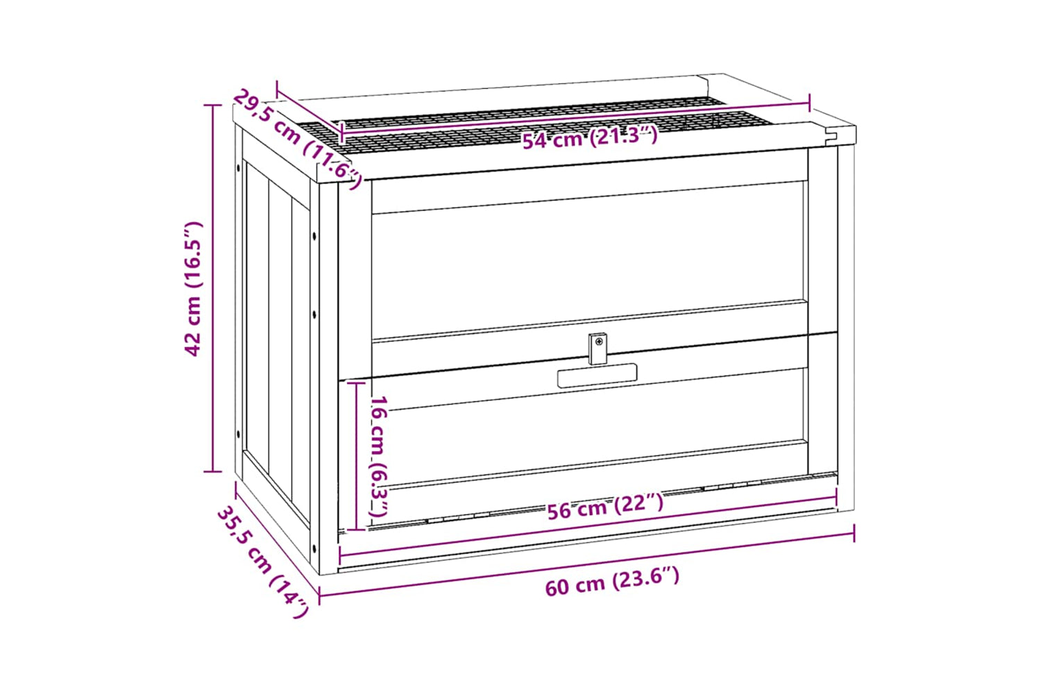 vidaXL 172378 Hamster Cage 60x35.5x42cm Solid Wood Fir-9