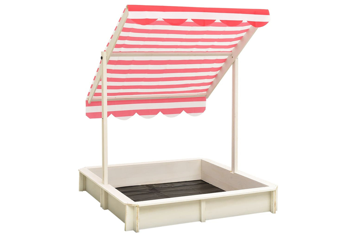 Vidaxl Sandbox With Adjustable Roof Fir Wood White And Red Uv50-3