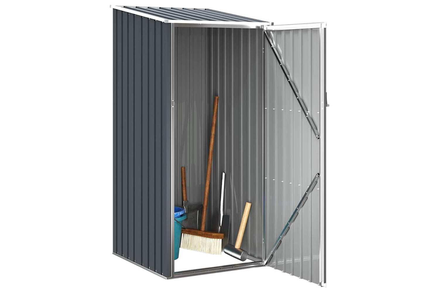 vidaXL 46291 Garden Shed Anthracite 87x98x159cm Galvanised Steel-3