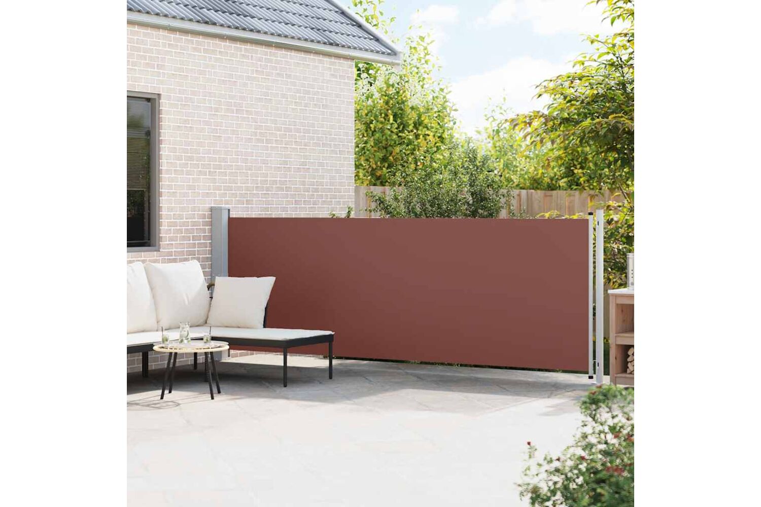 vidaXL 313374 Patio Retractable Side Awning 140x600cm Brown-2