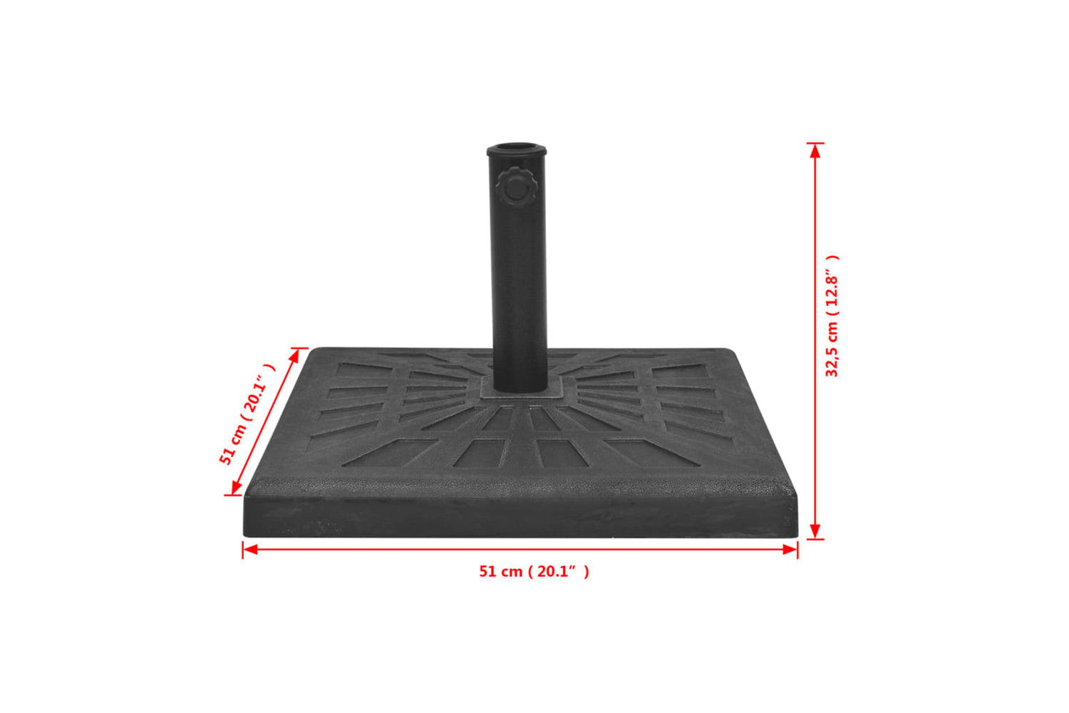 Vidaxl 43659 Parasol Base Resin Square Black 19 Kg-9