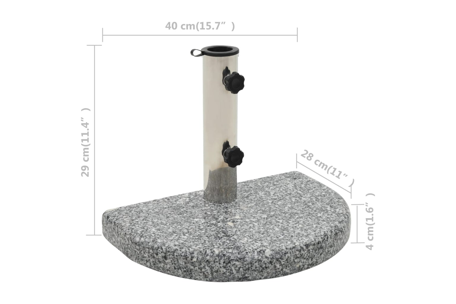 Vidaxl Parasol Base Granite 10 Kg Curved Grey-6
