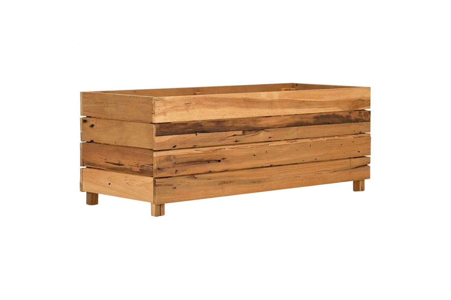 vidaXL Raised Bed 100x40x38cm Recycled Teak Wood And Steel-9
