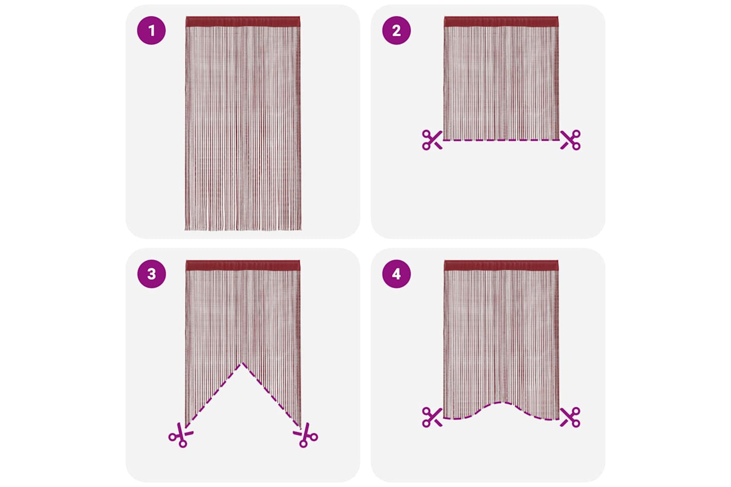 vidaXL 132409 String Curtains 2 Pcs 140x250cm Burgundy-6