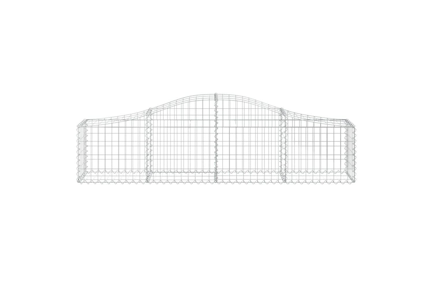 vidaXL 3145369 Arched Gabion Baskets 4 Pcs 200x30x40/60cm Galvanised Iron-3