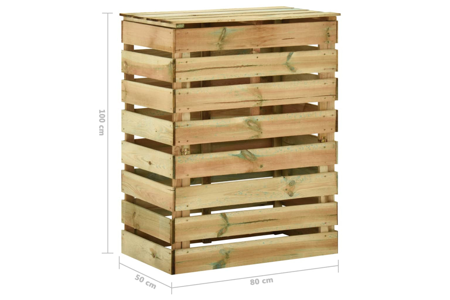 vidaXL 316062 Slatted Garden Composter 80x50x100cm Impregnated Pinewood-8