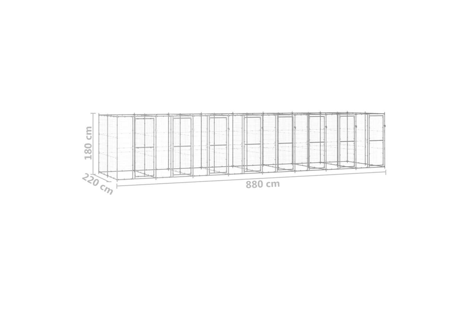 Vidaxl 3082288 Outdoor Dog Kennel Galvanised Steel 19.36 M2-6