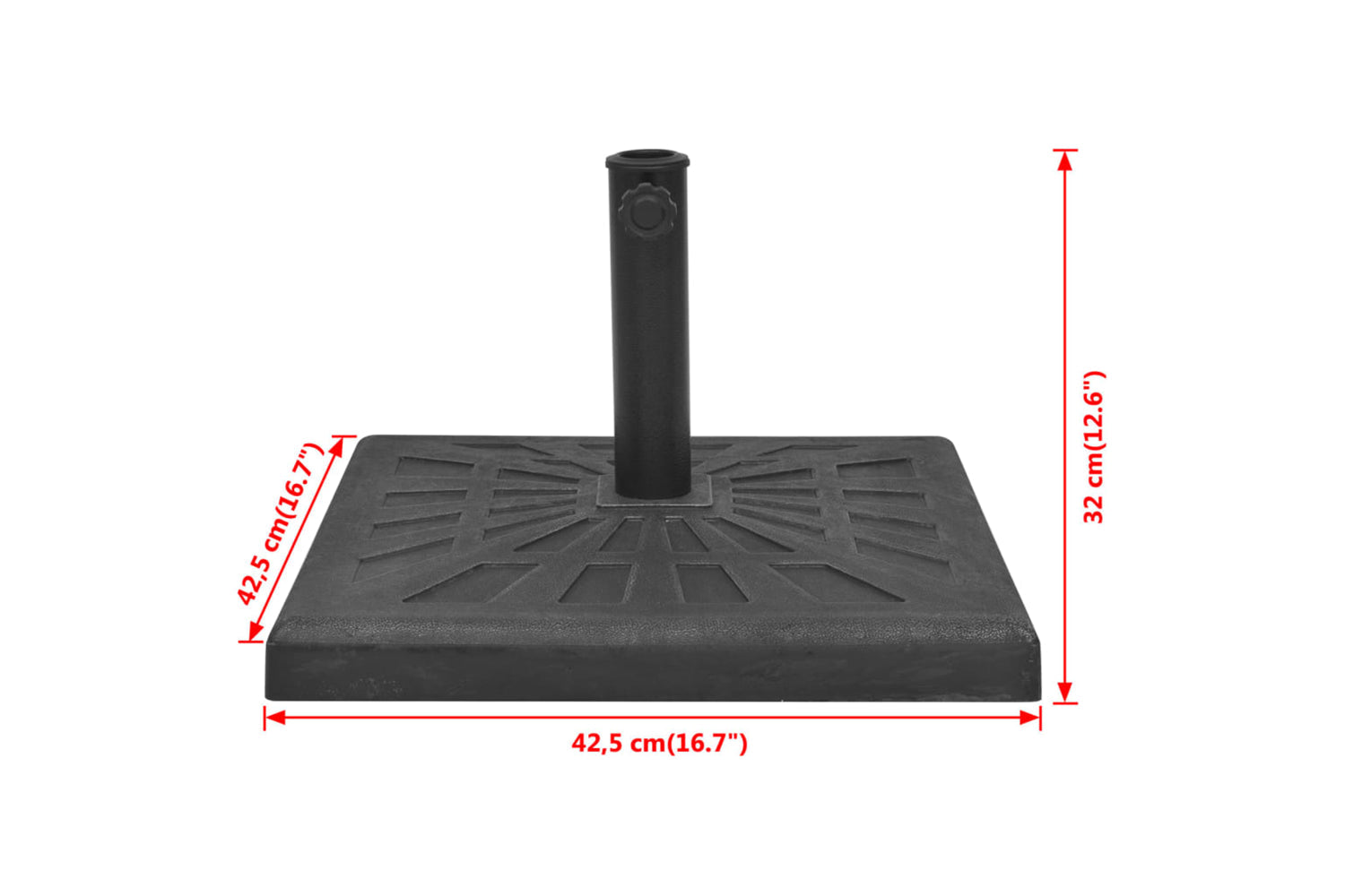 Vidaxl 43660 Parasol Base Resin Square Black 12 Kg-8