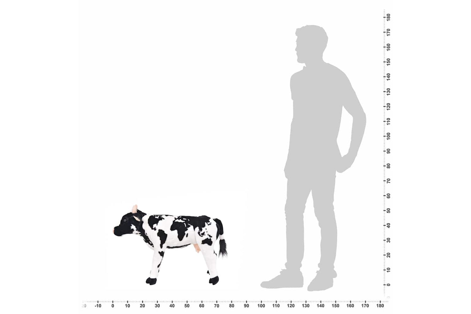 vidaXL 91342 Standing Plush Toy Cow Black And White Xxl-4