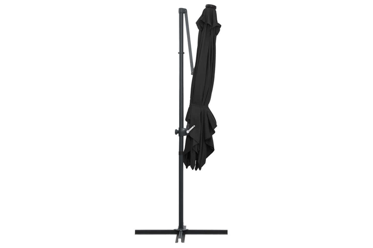 Vidaxl 46996 Cantilever Umbrella With Led Lights And Steel Pole 250x250 Cm Black-5