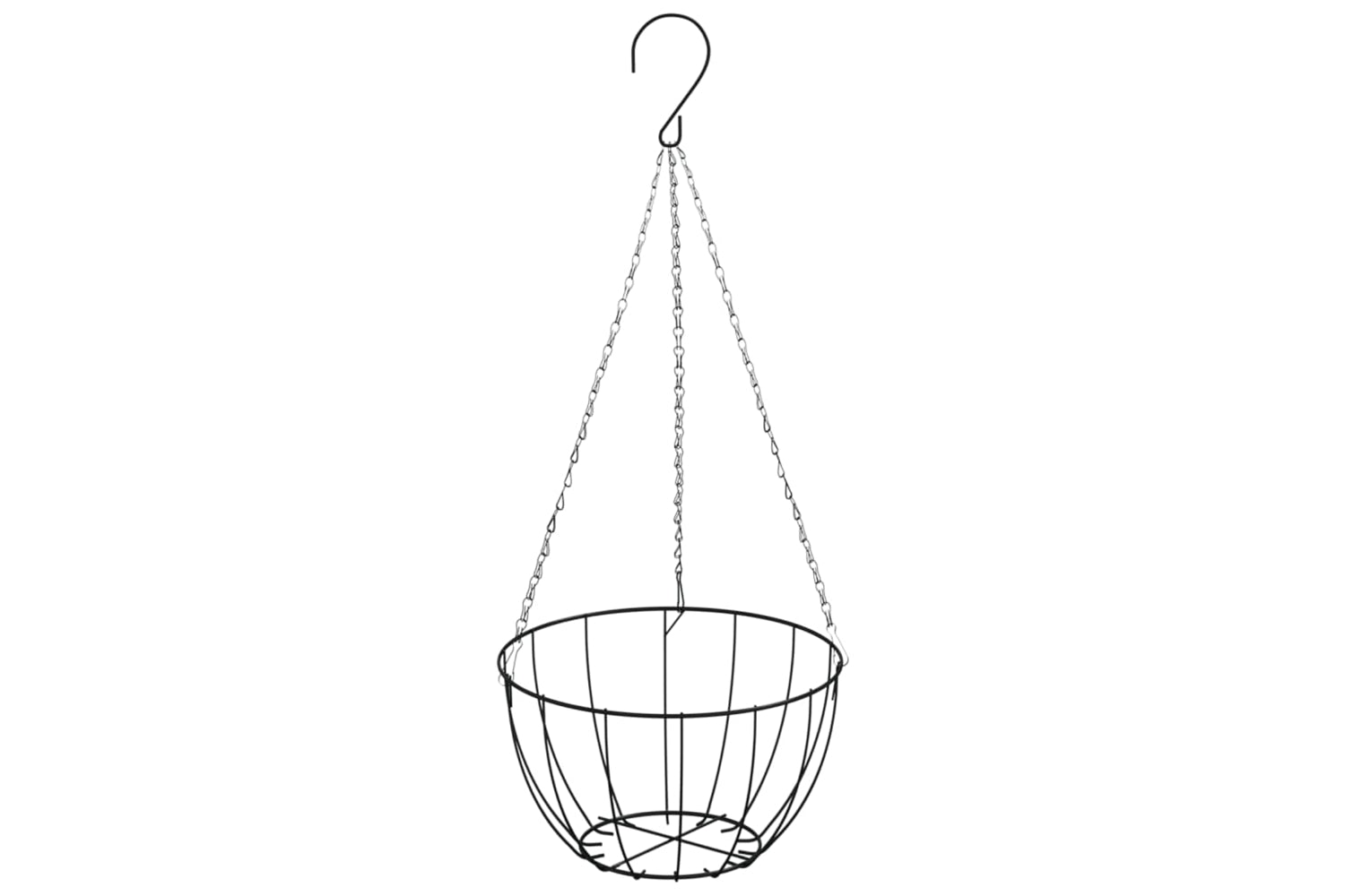 Vidaxl 3188015 Hanging Basket Brackets With Planters 4 Pcs Black Steel-4
