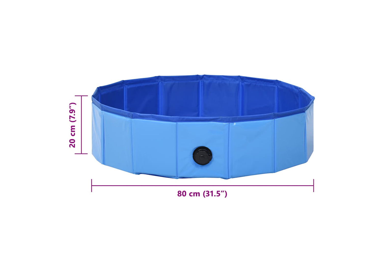 vidaXL 170825 Foldable Dog Swimming Pool Blue 80x20cm Pvc-8