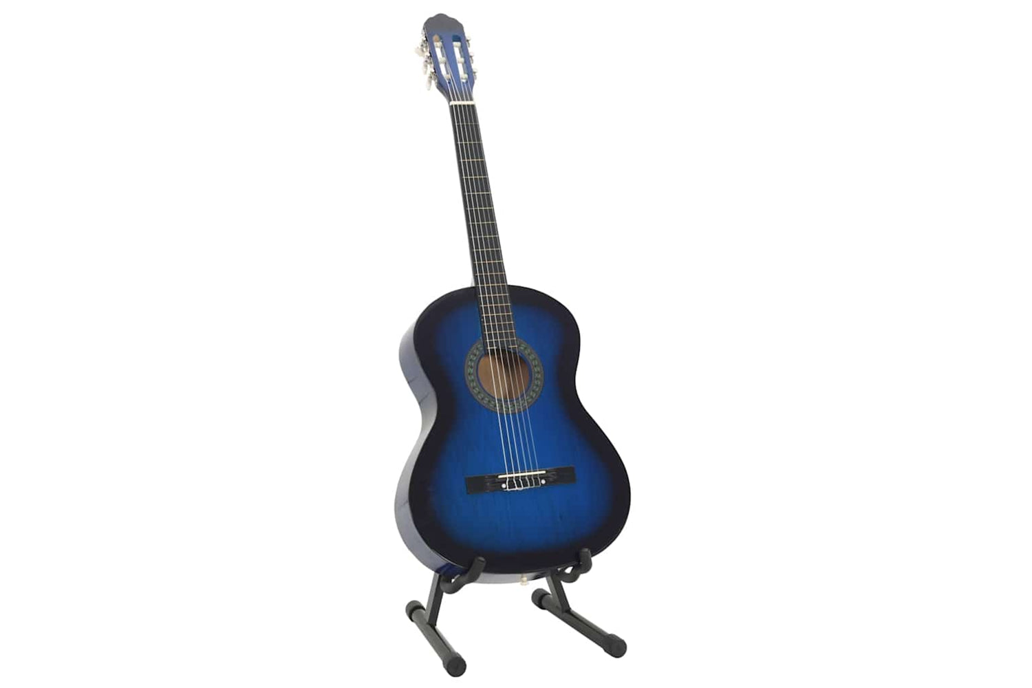 Vidaxl 12 Piece Classical Guitar Beginner Set Blue 4/4 39"-2