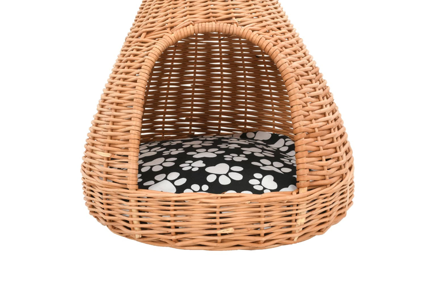 vidaXL 170777 Cat House With Cushion 40x60cm Natural Willow Teepee-6