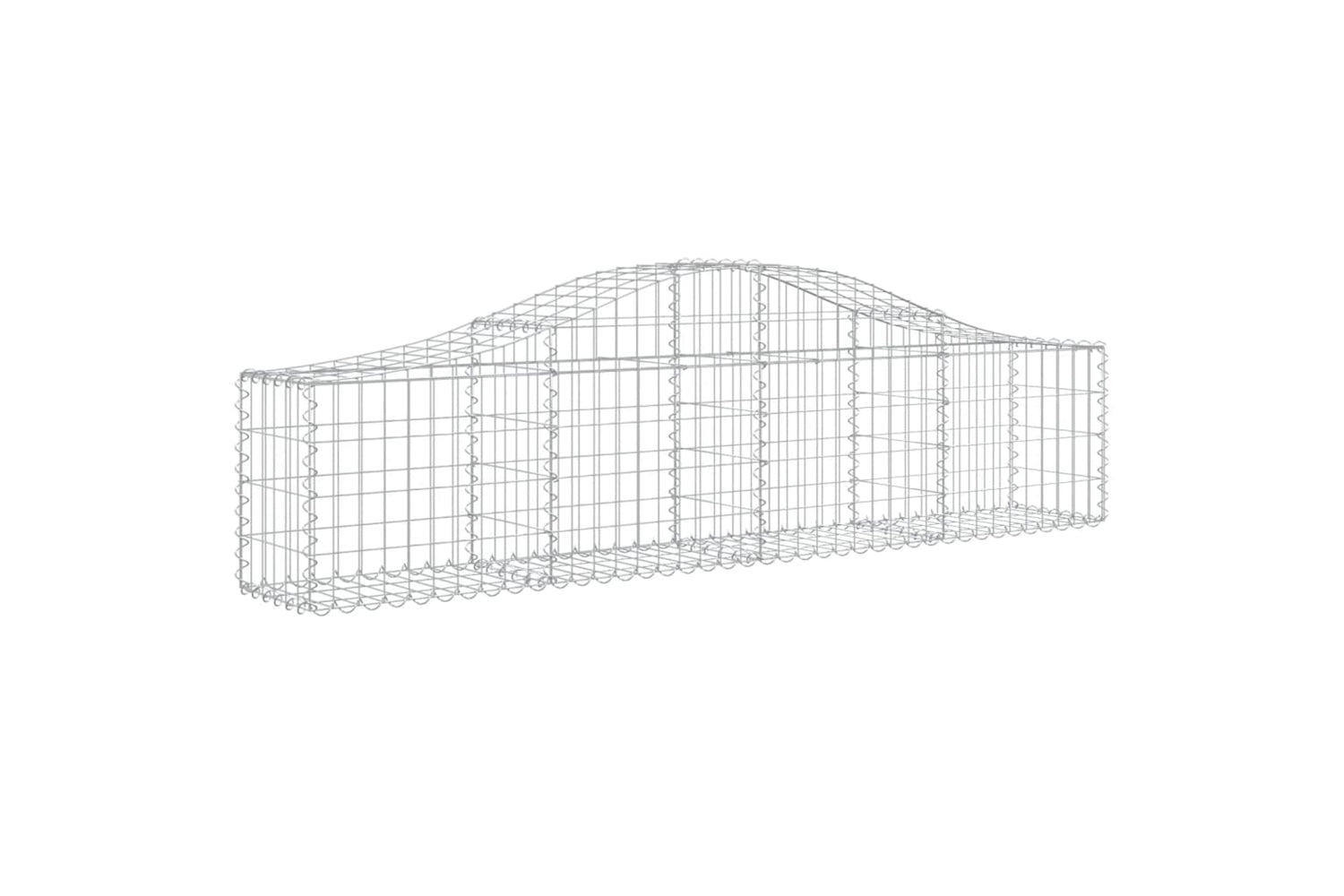 vidaXL 3145368 Arched Gabion Baskets 3 Pcs 200x30x40/60cm Galvanised Iron-2