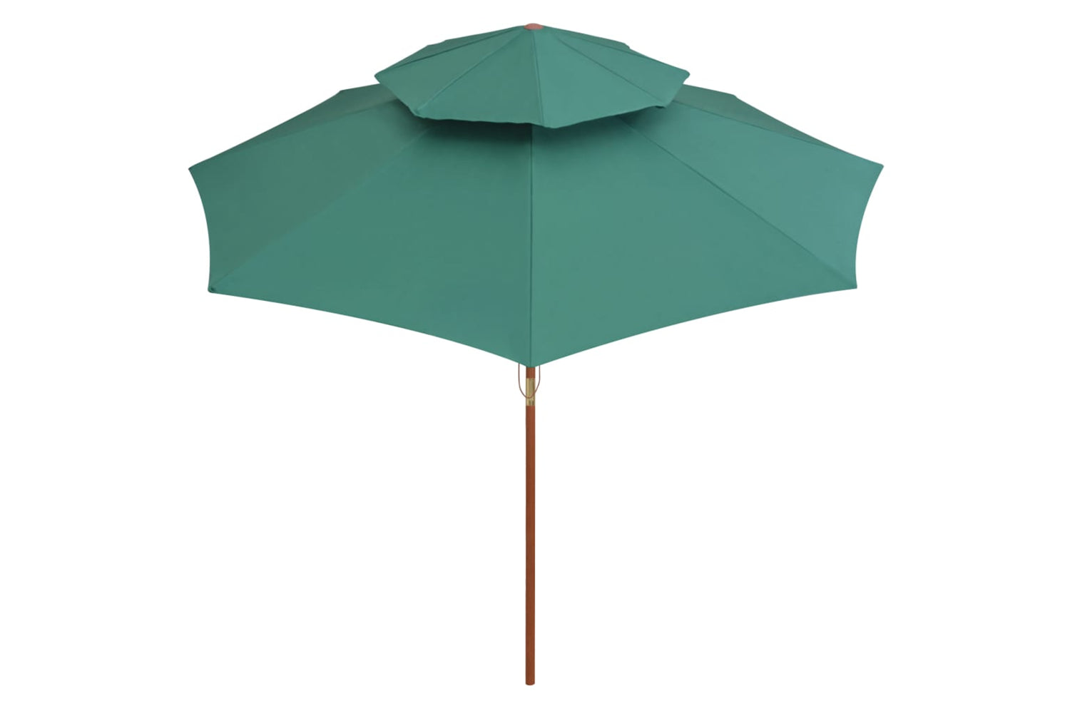 vidaXL 42963 Double Decker Parasol 270x270cm Wooden Pole Green-3