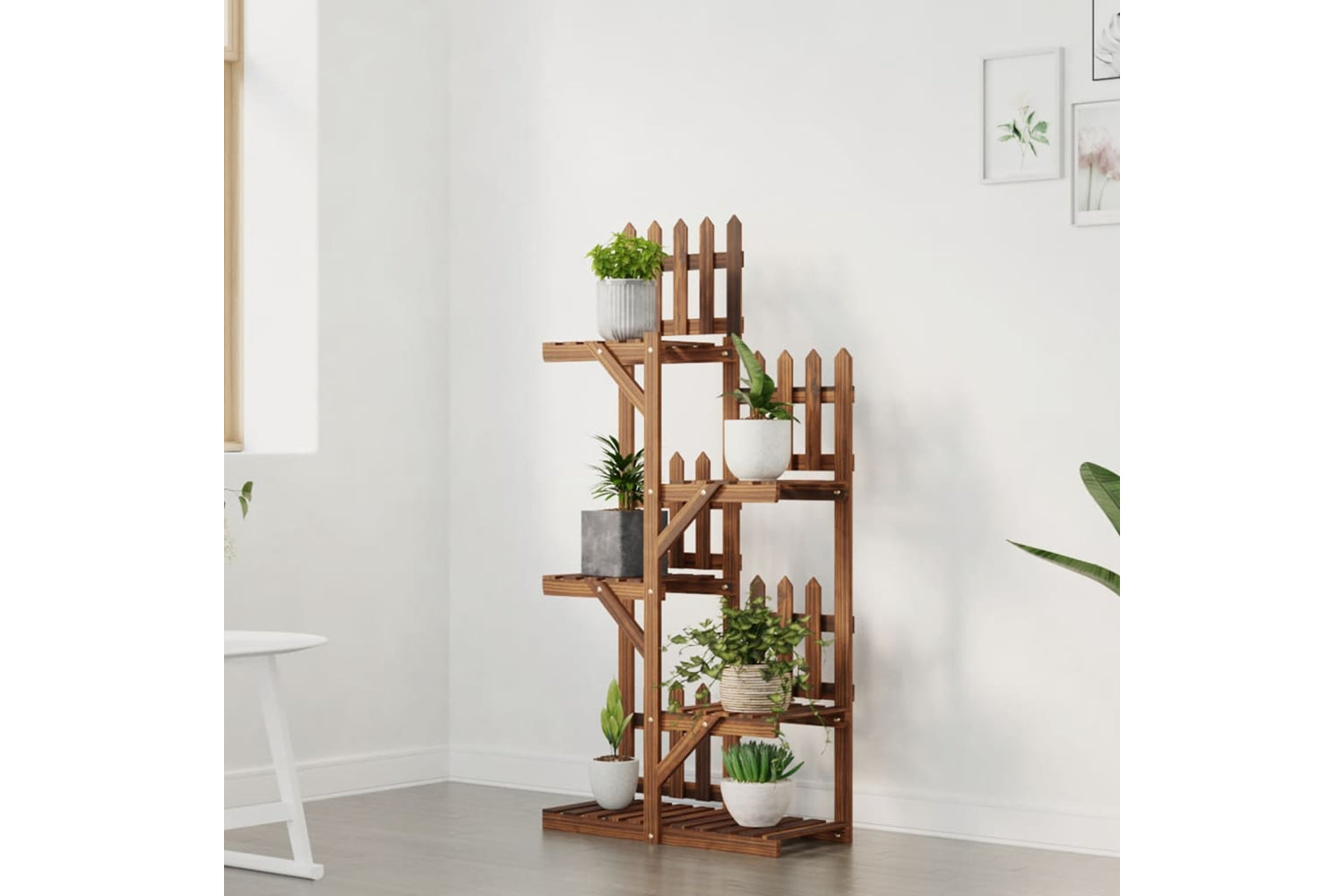 vidaXL 362873 Flower Stand 60x25x130cm Solid Wood Fir-2