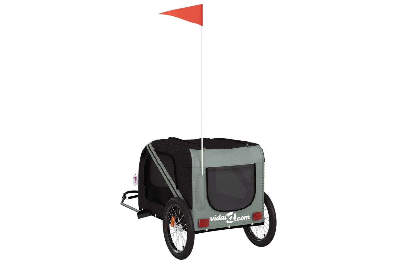 Vidaxl 93881 Pet Bike Trailer Black And Grey Oxford Fabric And Iron-7