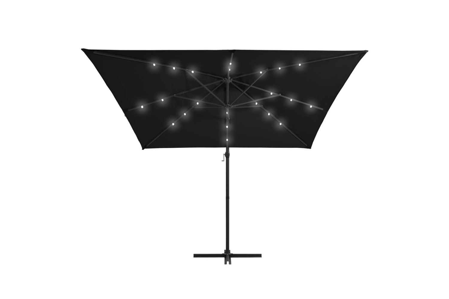 Vidaxl 46996 Cantilever Umbrella With Led Lights And Steel Pole 250x250 Cm Black-3