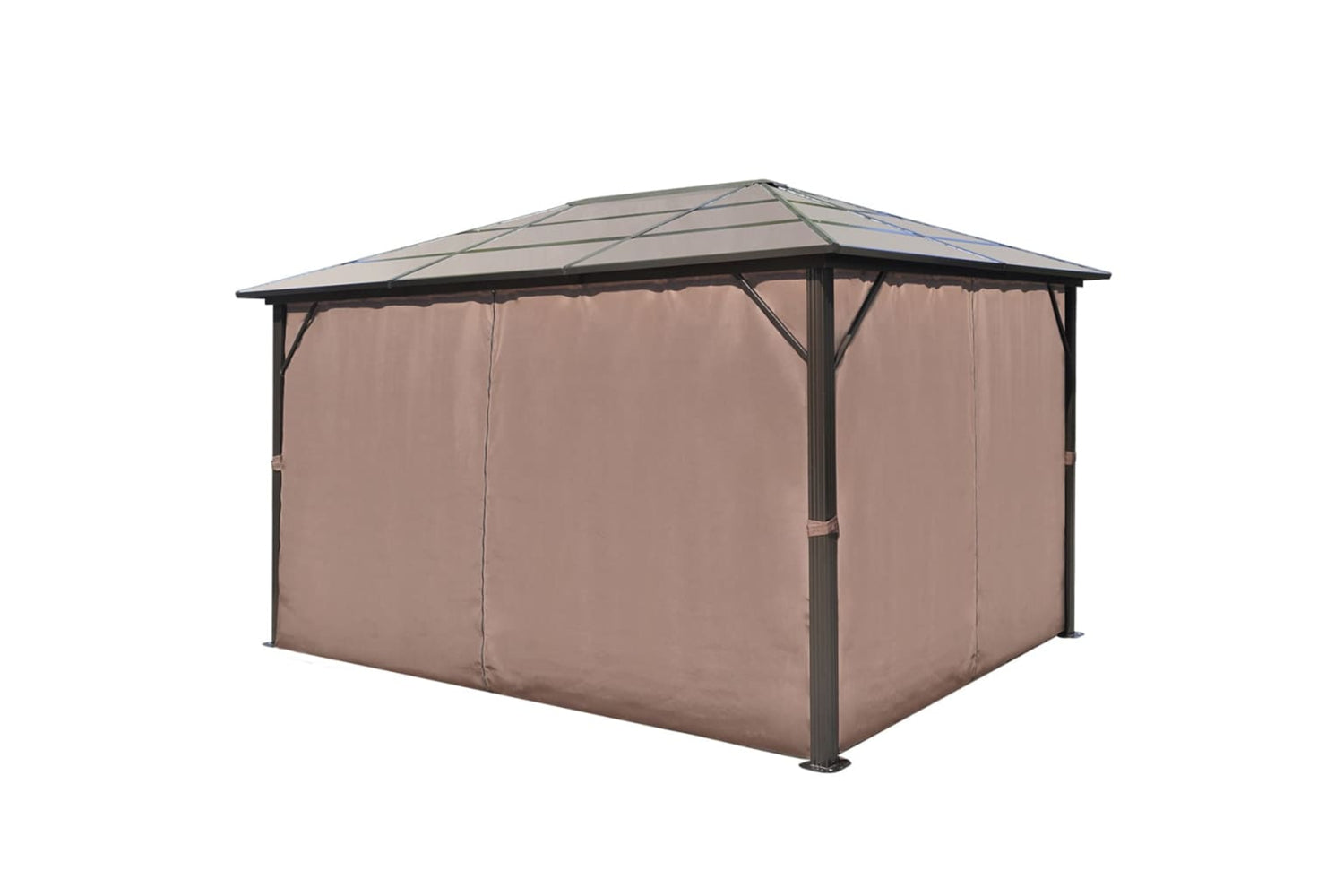 vidaXL 41626 Gazebo With Curtain Brown Aluminium 400 X 300cm-2