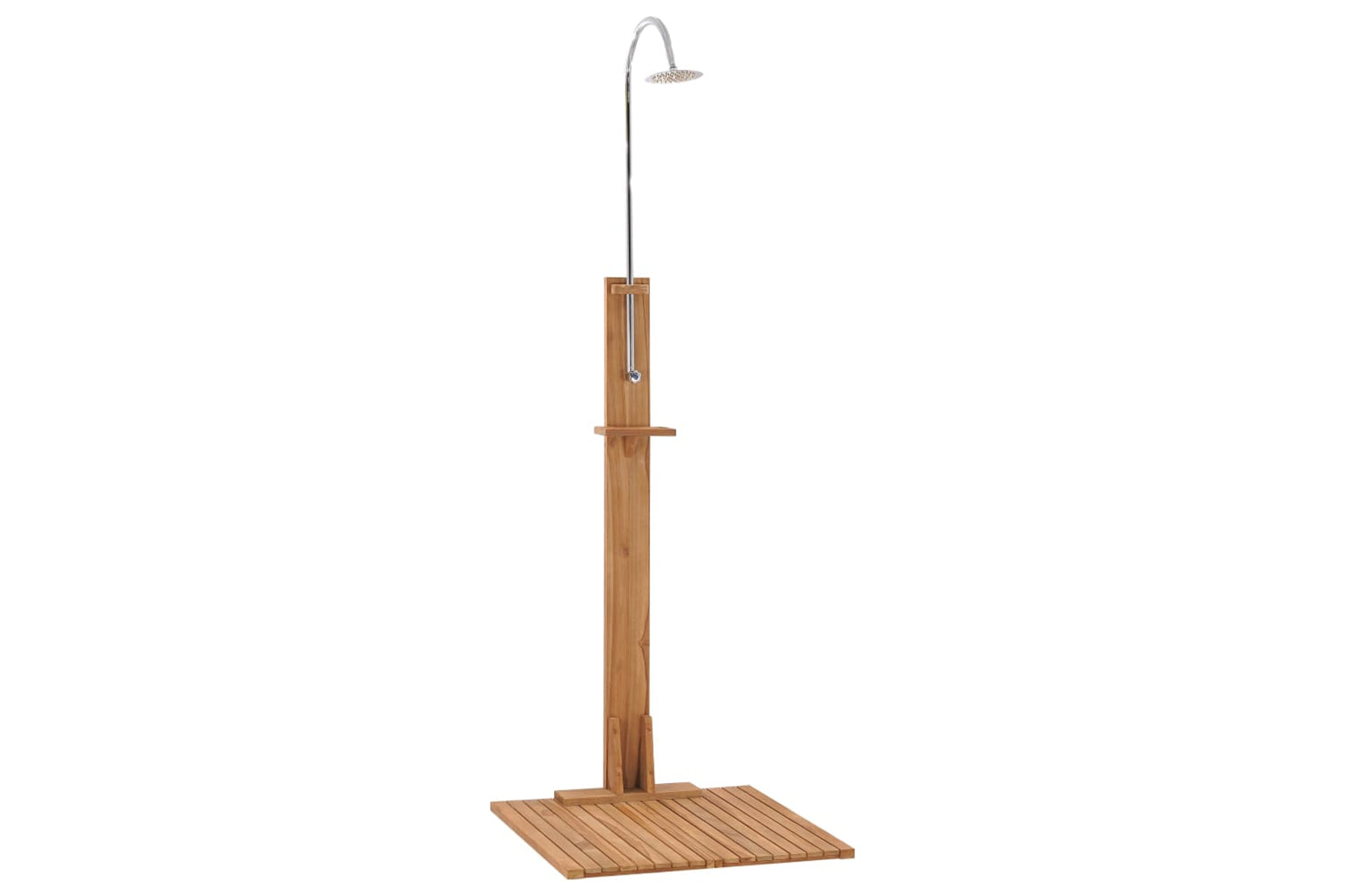 vidaXL 312276 Garden Shower 75x75x210cm Solid Teak Wood-3