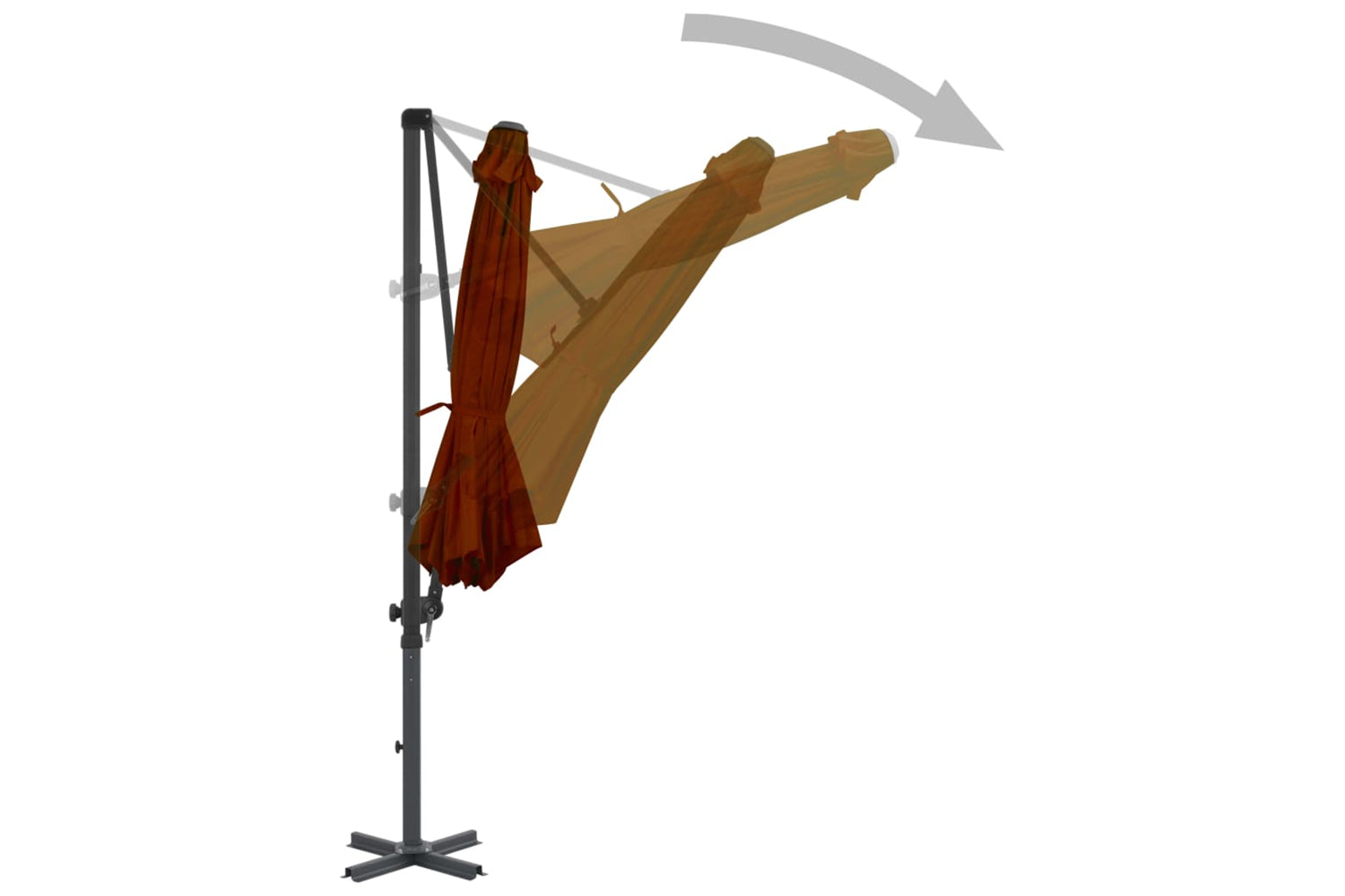 vidaXL 312307 Cantilever Umbrella With Aluminium Pole Terracotta 300cm-3