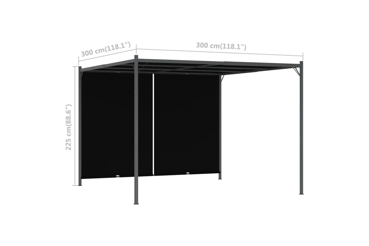 Vidaxl 49324 Garden Pergola With Retractable Roof 3x3 M Anthracite-7