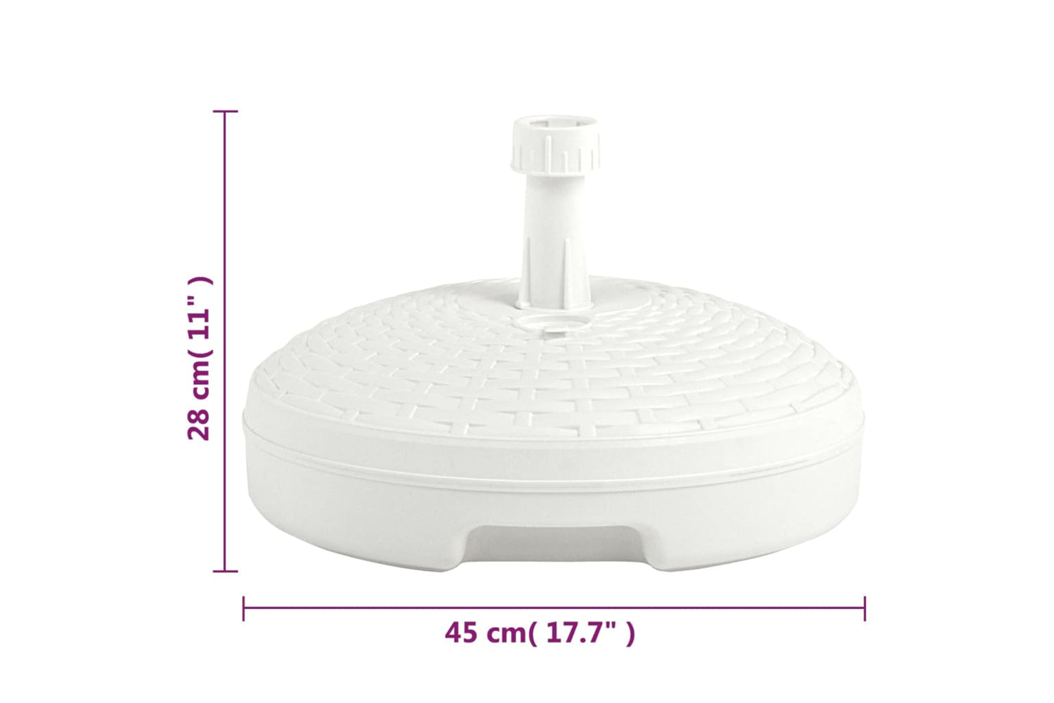 Vidaxl 48769 Umbrella Base Sand/water Filled 20 L White Plastic Rattan-6