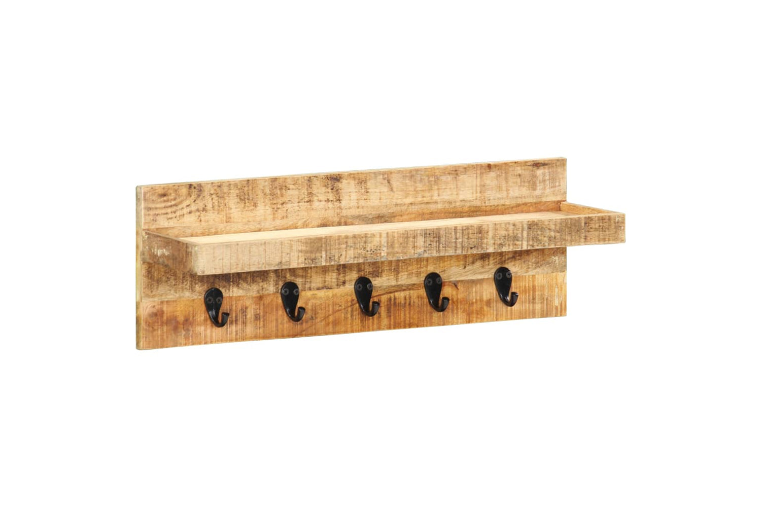 vidaXL 286469 Wall Mounted Coat Rack 60x15x20cm Solid Rough Mango Wood-9