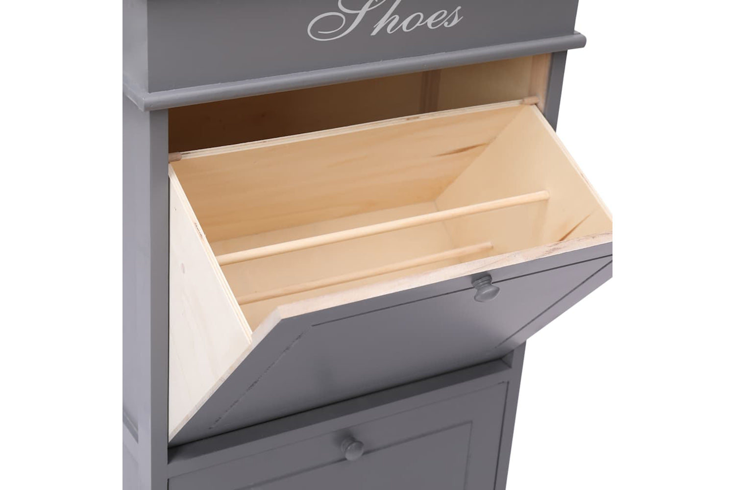 vidaXL 284090 Shoe Cabinet Grey 50x28x98cm Paulownia Wood-6