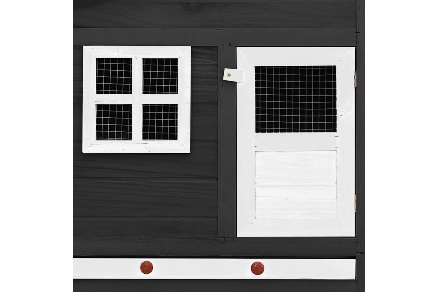 Vidaxl 170865 Chicken Coop With Nest Box Grey And White Solid Fir Wood-7
