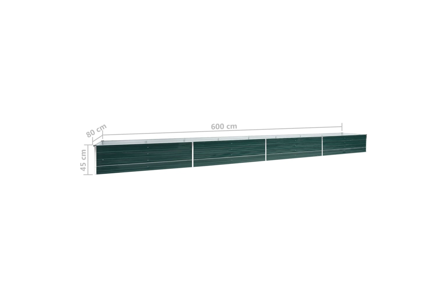 vidaXL 47073 Garden Raised Bed Galvanised Steel 600x80x45cm Green-6