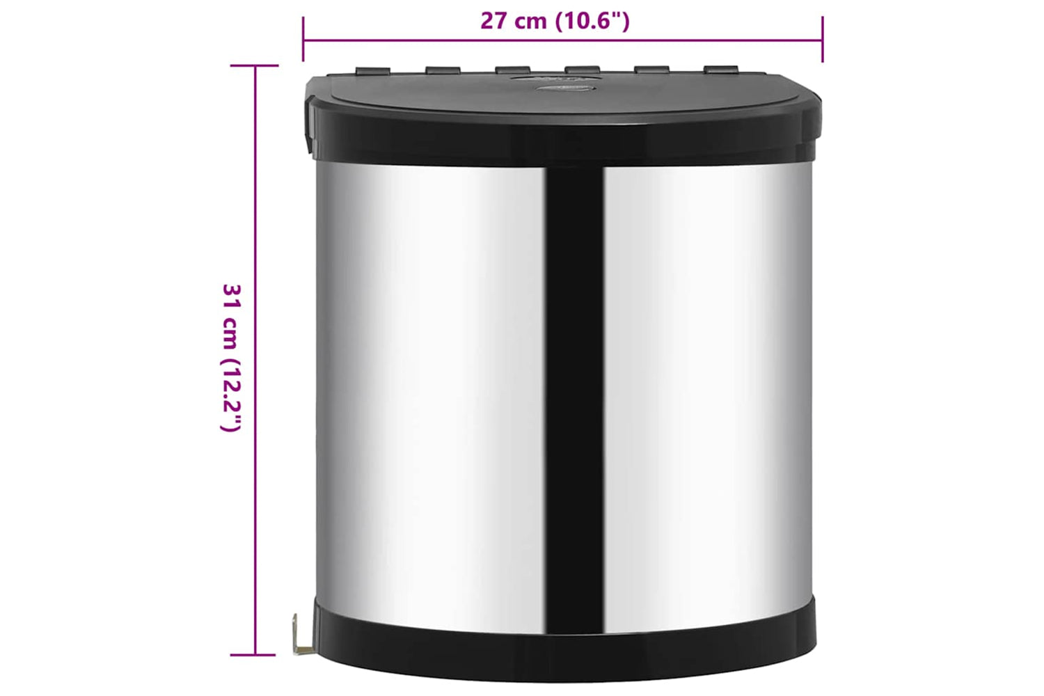 Vidaxl 51172 Kitchen Built-in Dust Bin Stainless Steel 12 L-7