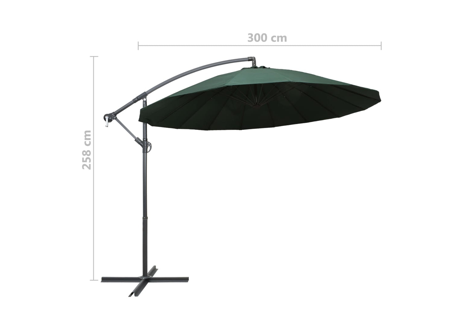 Vidaxl 47221 Hanging Parasol Green 3 M Aluminium Pole-9