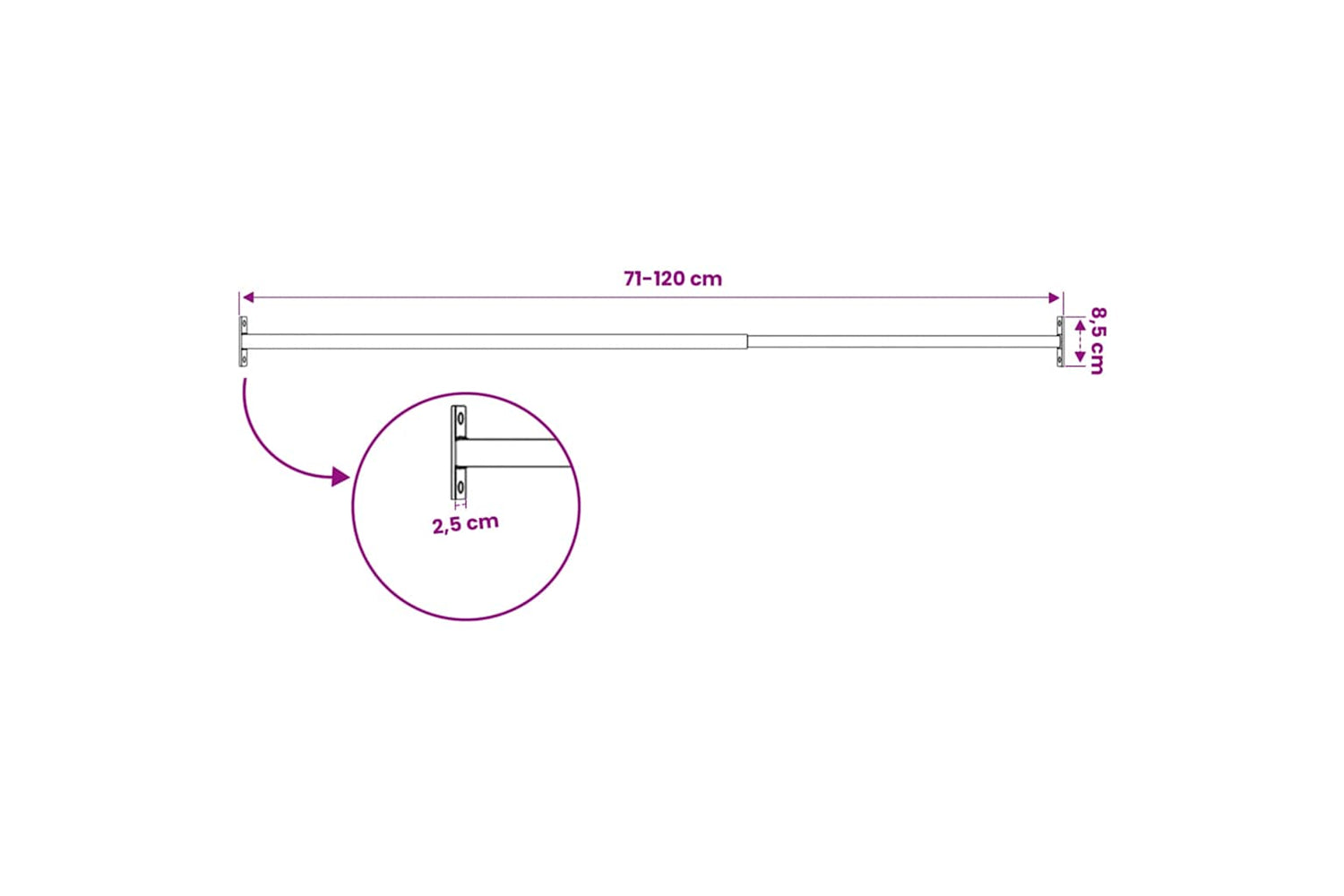 Vidaxl 144515 Adjustable Security Window Bar 710-1200 Mm-8