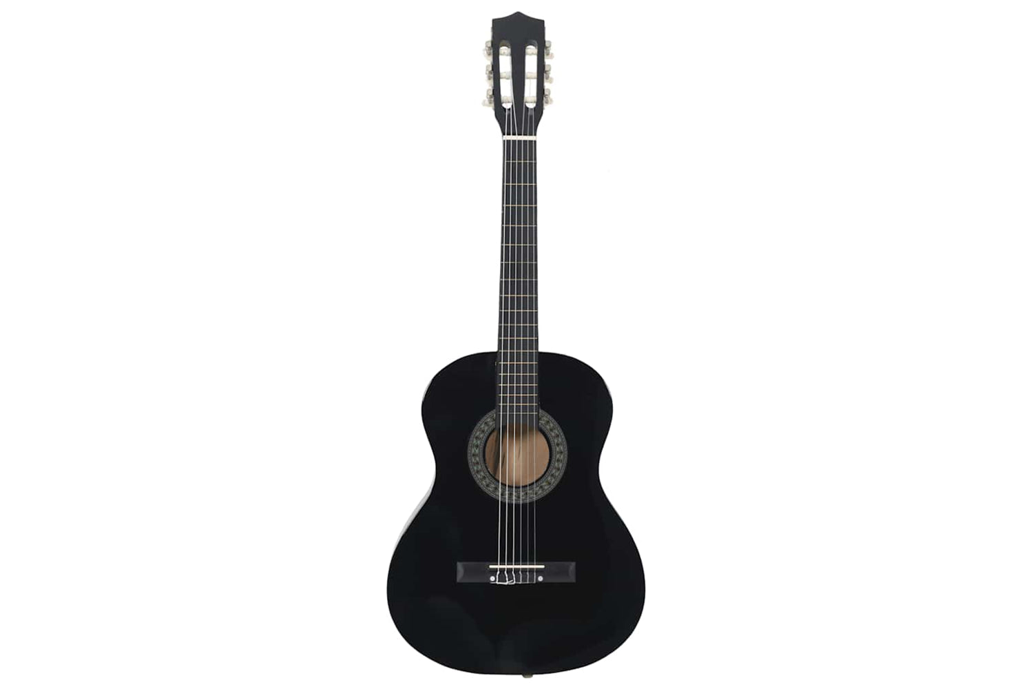 Vidaxl 8 Piece Classical Guitar Beginner Set Black 3/4 36"-3