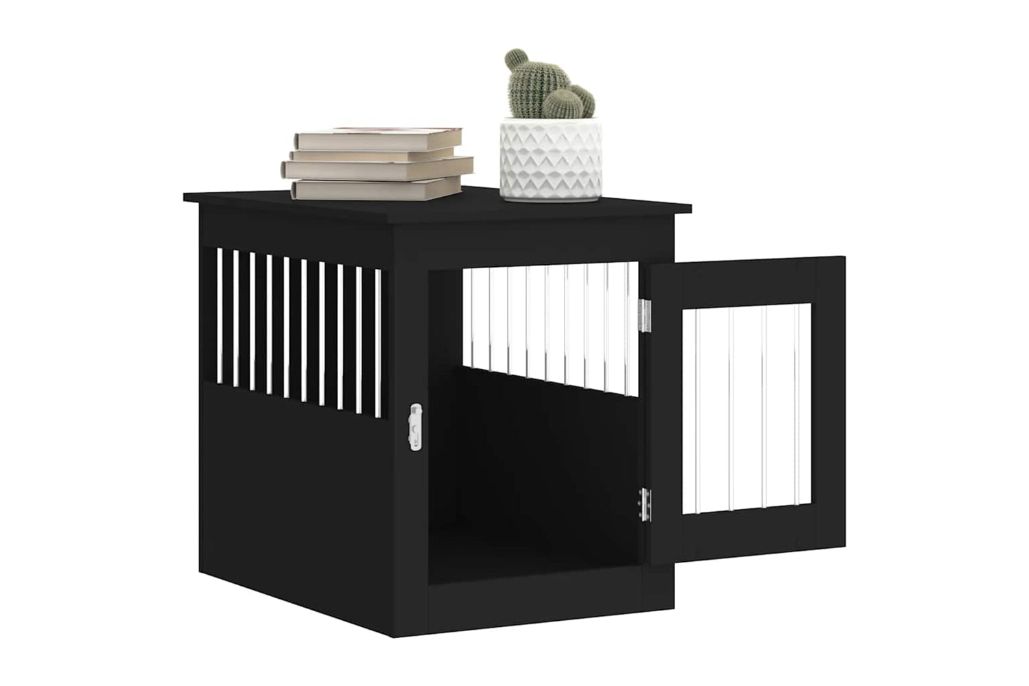 vidaXL 838317 Dog Crate Furniture Black 55x75x65cm Engineered Wood-4