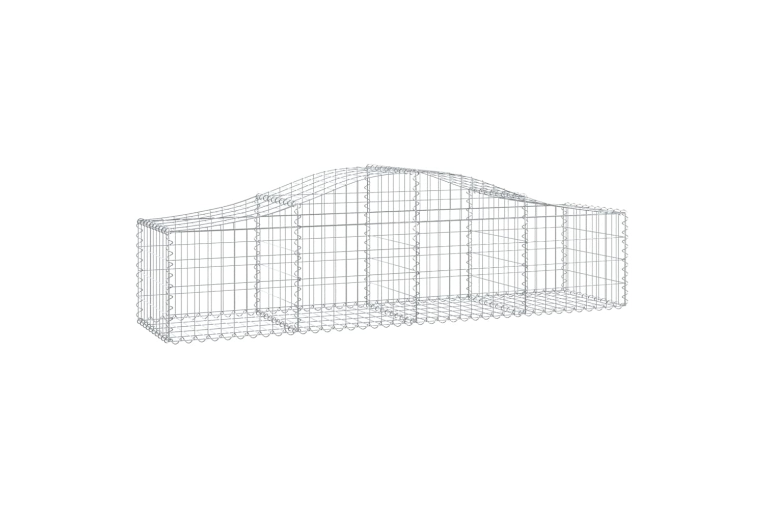 vidaXL 3145578 Arched Gabion Baskets 3 Pcs 200x50x40/60cm Galvanised Iron-2