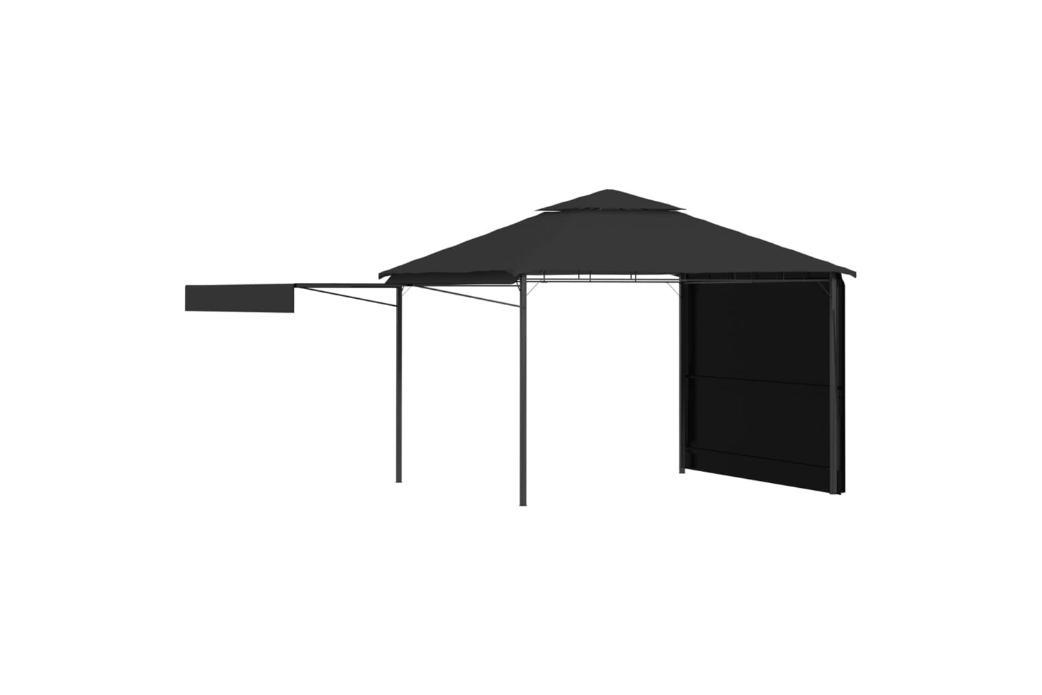 Vidaxl 48004 Gazebo With Double Extending Roofs 3x3x2.75 M Anthracite 180g/mâ²-2