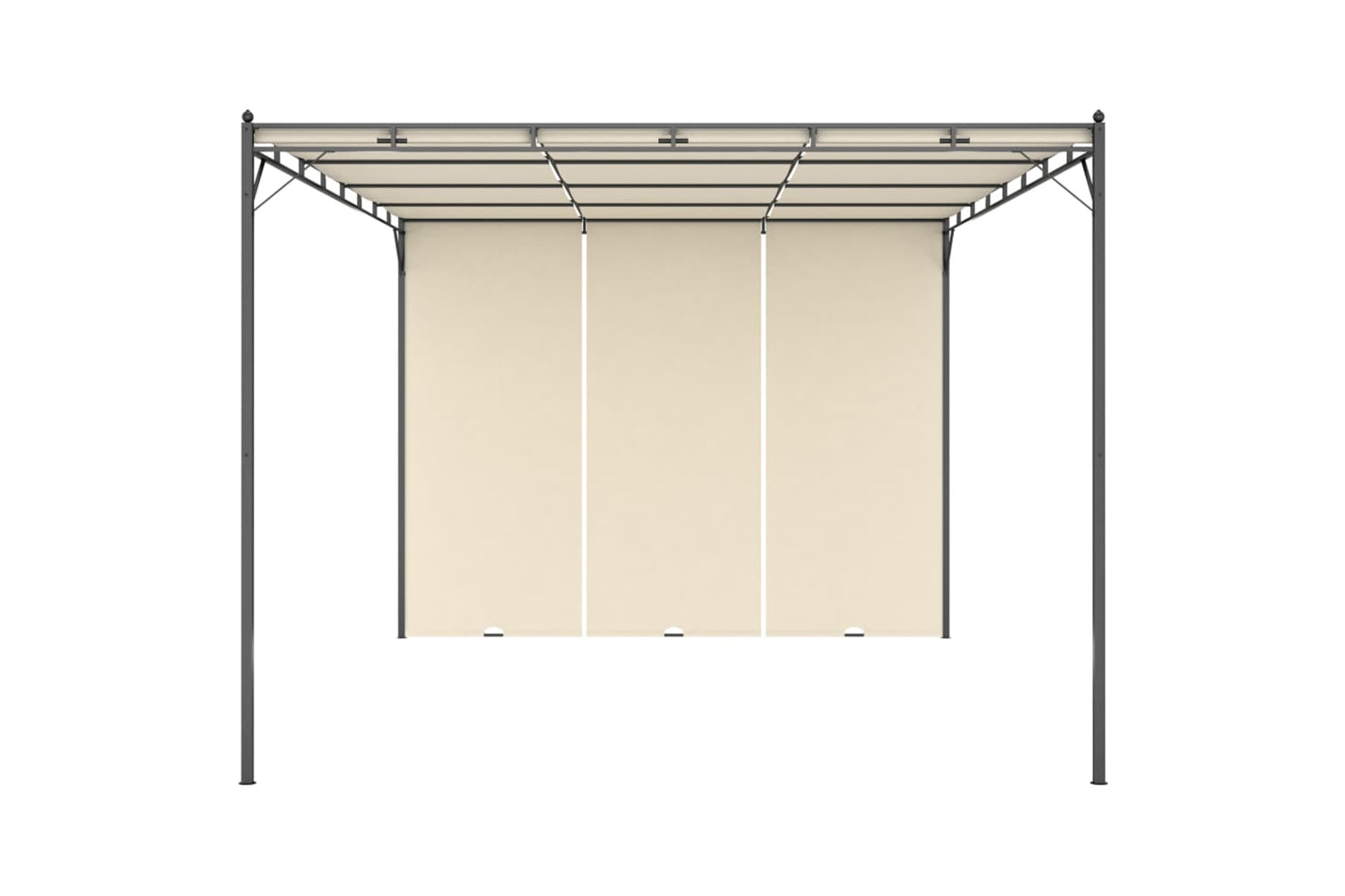 Vidaxl 47994 Garden Gazebo With Side Curtain 4x3x2.25 M Cream-2