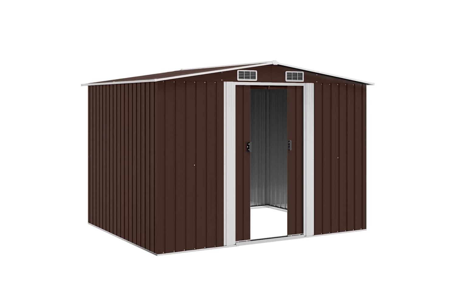 vidaXL 47031 Garden Storage Shed Brown 257x205x178cm Steel-3
