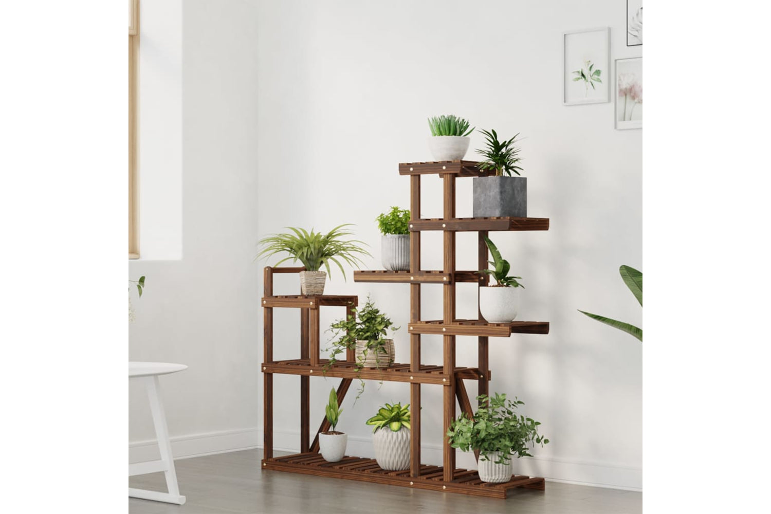 vidaXL 362867 Flower Stand 110x25x111cm Solid Wood Fir-2