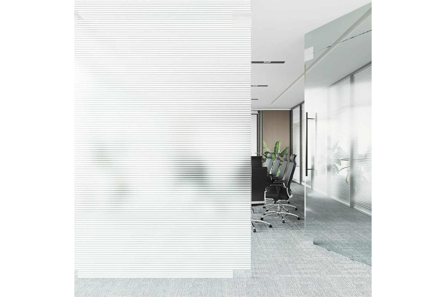 Vidaxl 146108 Frosted Privacy Window Film Adhesive Stripes 0.9x50 M-2