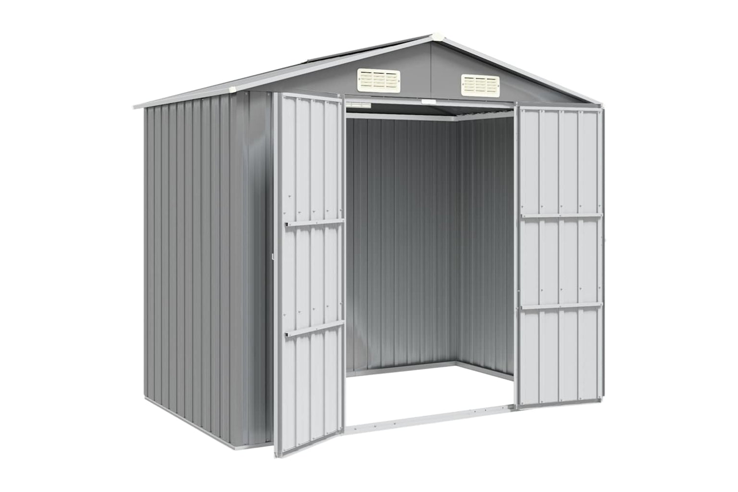vidaXL 46298 Garden Shed Grey 205x129x183cm Galvanised Steel-3